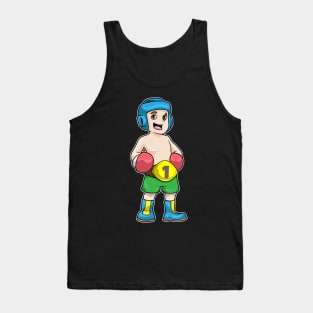 Boxer as Boxing champ with Head protection Tank Top